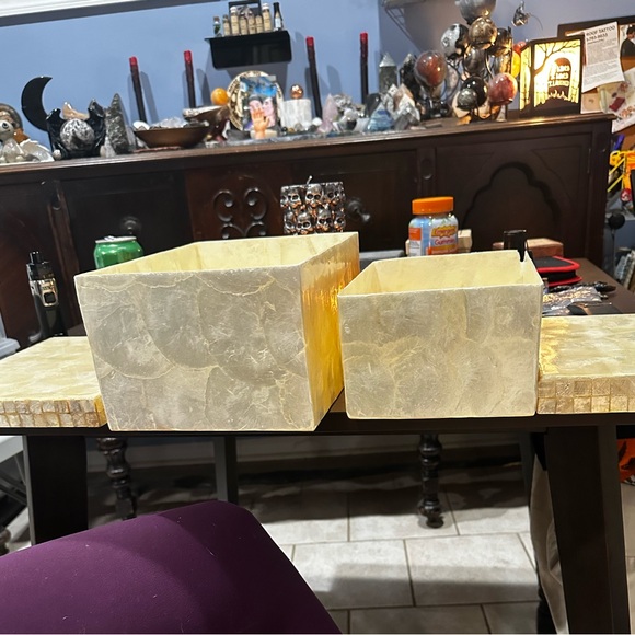 Capiz Shell Stackable Boxes - Picture 5 of 6